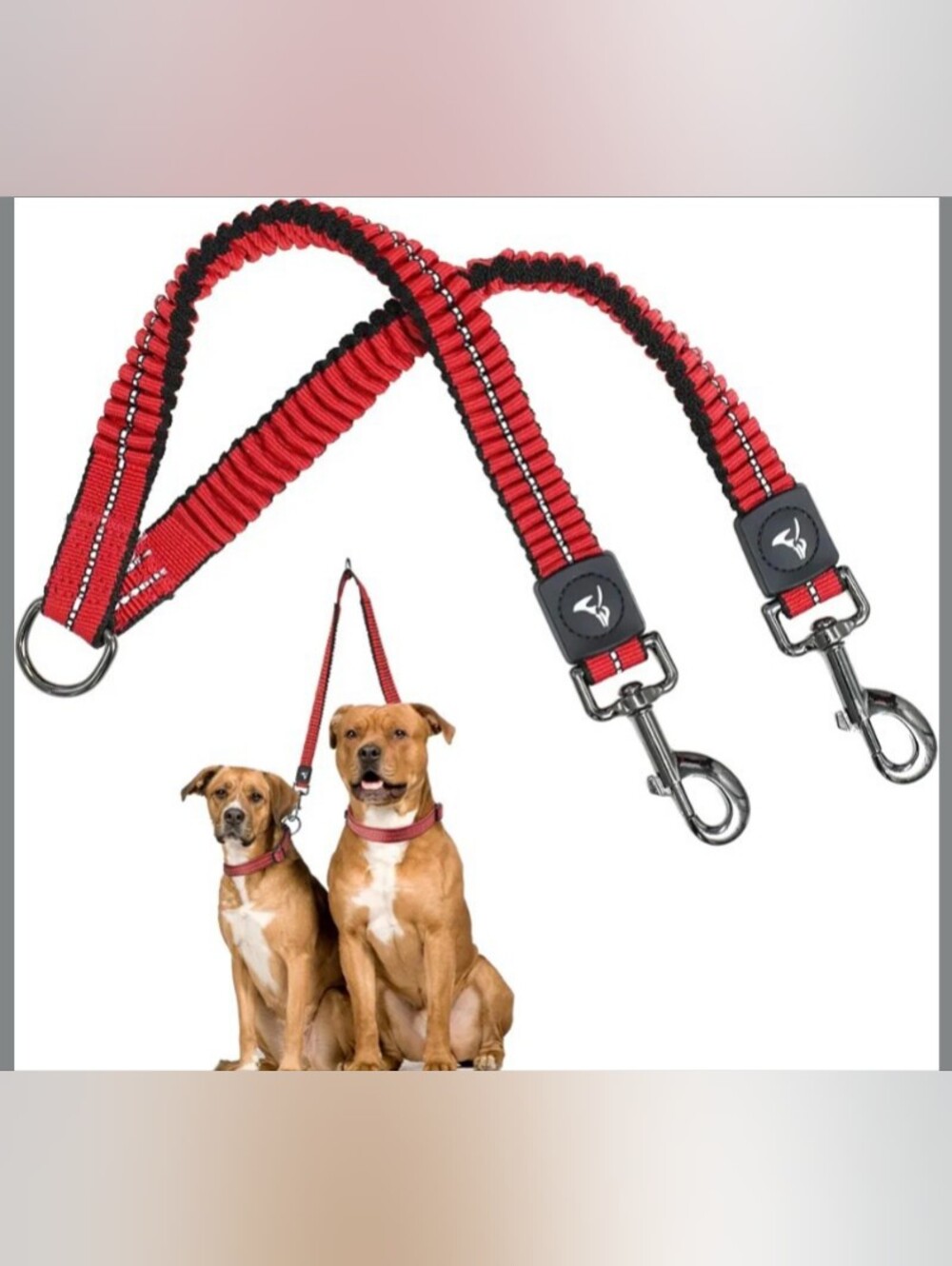 Kruz Pet Limited Edition Red & Black Double 🐶 Dog Leash For 2 Dogs Size S